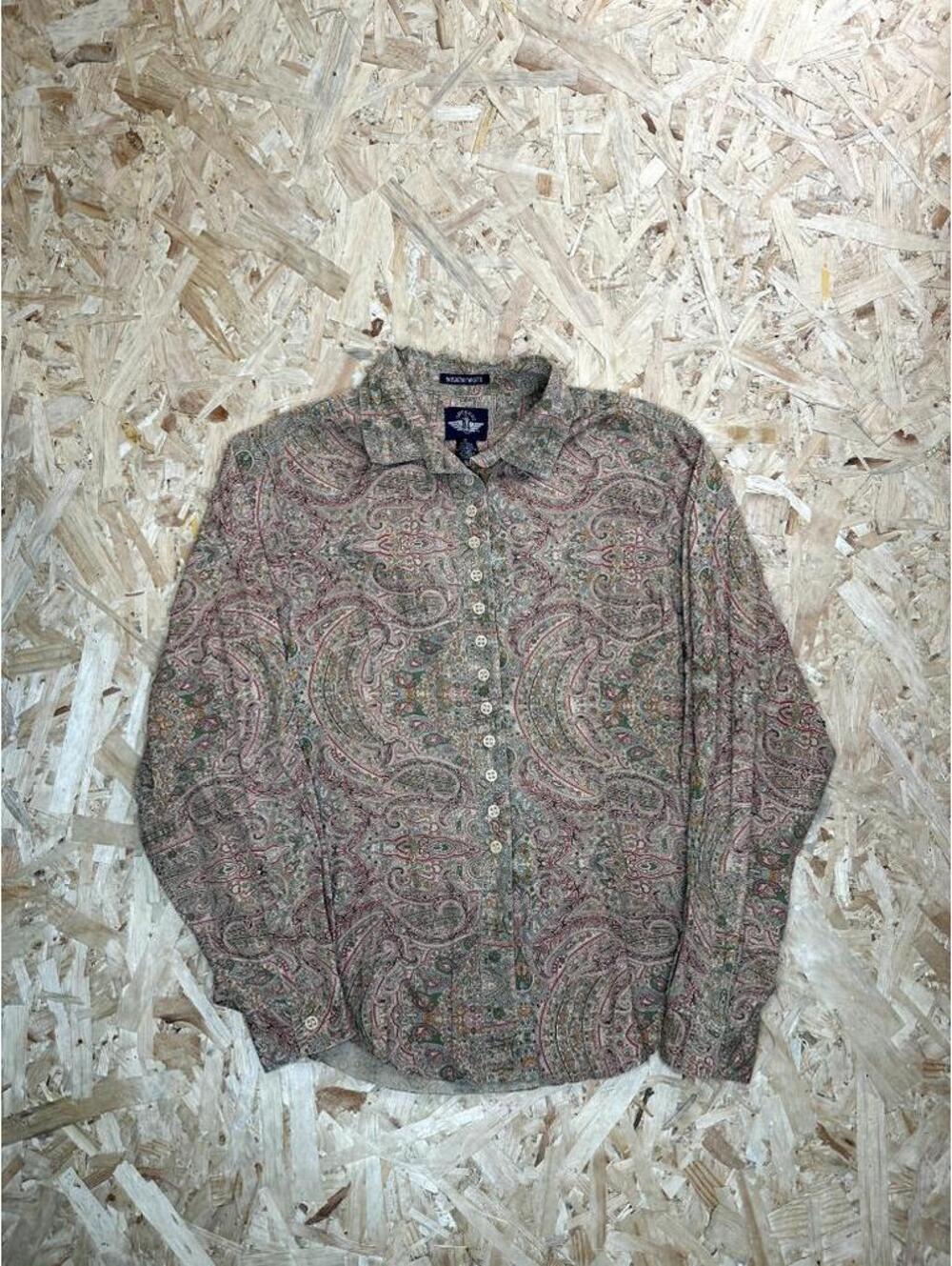 Dockers Weatherworn Womens Medium Paisley Button Up Shirt Long Sleeve Cotton